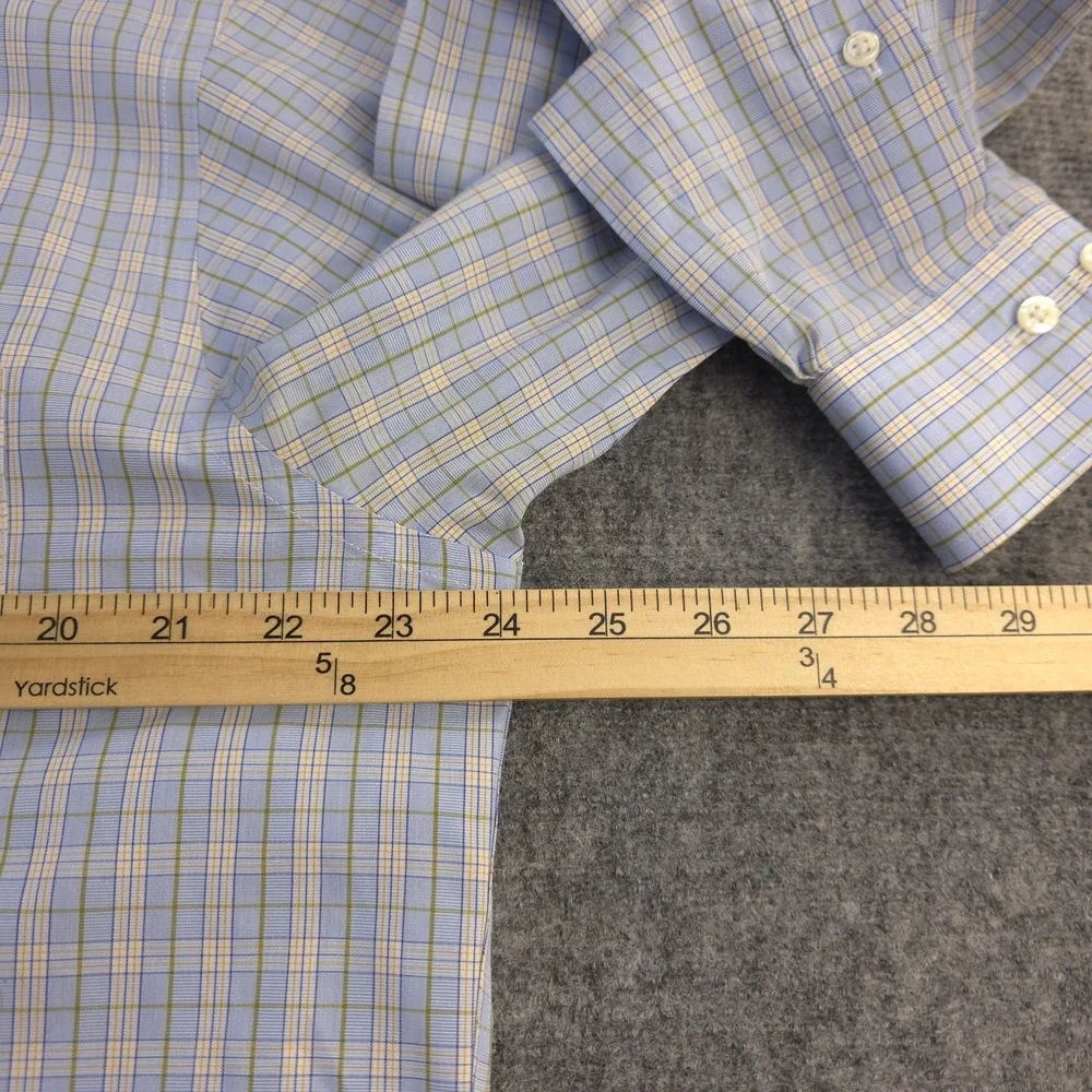 Brooks Brothers Dress Shirt 16‎ 4/5 Non Iron Blue Check Button Down Cotton